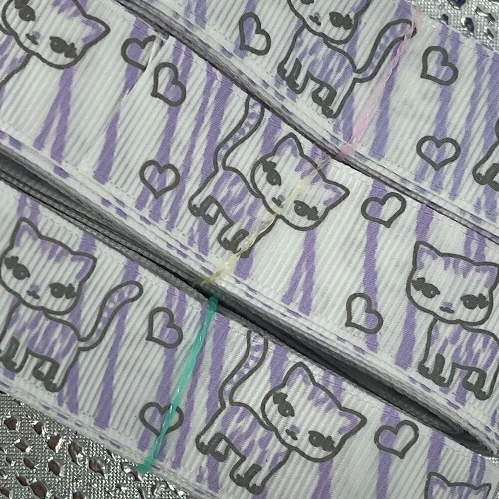 Grosgrain Ribbon NEW 7/8” 5 yards yds 5/$20 Kitty cat purple zebra stripes